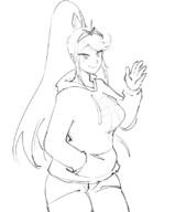 1girl hoodie ponytail wave xenoblade xenoblade_chronicles xenoblade_chronicles_2 // 681x824 // 125KB