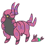colored joke_delivery pokemon scolipede sleep venipede // 759x761 // 194KB