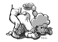 1boy 1girl afro artist:awfulobject bottomless buttjob cum detective_grimoire money penis prostitution sally_spears // 1044x753 // 290KB