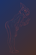 1girl angela_cross artist:TioMegamanX bending_over furry peace_sign ratchet_&_clank sketch solo wip zero_suit // 1200x1800 // 340KB