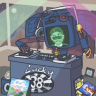 1boy artist:unknown dj fallout robert_house turn_table // 700x700 // 43KB