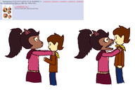 1boy 1girl 2koma artist:unknown clover comic kanako lifting sharp_teeth undertale_yellow // 800x600 // 50KB