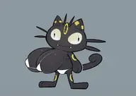 1girl artist:unknown bikini breasts colored cross-eyed fusion gigantic_breasts huge_breasts meowth pokemon silly tail umbreon // 1280x905 // 241KB