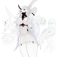 abyssal colored hoppou huge_breasts kantai_collection re-class seaport_hime wo-class // 3000x3000 // 2.2MB