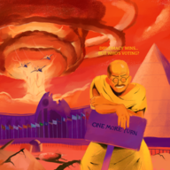 v_the_musical v_the_musical_XII 1boy album_cover artist:unknown civilization civilization_(series) colored explosion gandhi looking_at_viewer nuke sign // 3000x3000 // 13MB