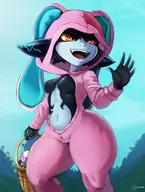 1girl artist:cranihum easter_egg easter_themed egg kigurumi midna the_legend_of_zelda twilight_princess // 2265x2992 // 1.9MB