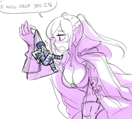 artist:aipiepo chrom cleavage female_robin fire_emblem fire_emblem_awakening giantess parody robin twintails // 500x450 // 173KB