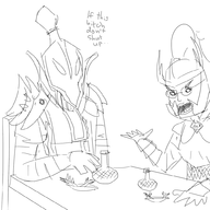 dialogue dinner dota_2 parody phantom_assassin rubick table // 1000x1000 // 291KB