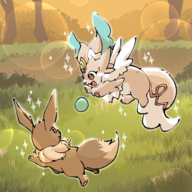 artist:pr_quote eevee pokemon purrely yu-gi-oh! // 1920x1920 // 3.2MB