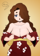 artist:nininho breasts brunette cleavage colored enraenra huge_breasts presenting smogmella // 1400x1980 // 1.6MB