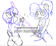 artist:r0cketjumper ass bottomless breasts coco_bandicoot crash_bandicoot_(series) crossover elora fight furry spyro_(series) topless wip yakuza // 1123x912 // 406KB