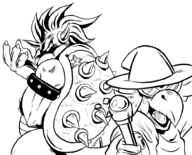 bowser dio_brando enya_gail jojo jojo's_bizarre_adventure kamek monochrome parody shadow_dio super_mario // 1000x809 // 122KB