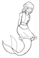 a_tear_of_vermillion archem blush mermaid monochrome the_legend_of_heroes // 526x776 // 103KB