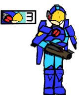 1girl blizzard colored fareeha_amari fusion mega_man_(series) overwatch pharah solo // 455x540 // 56KB