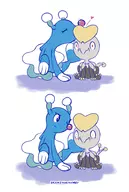 artist:bramjaho blush brionne jangmo-o kiss pokemon valentine's_day_collab_2017 // 1239x1847 // 730KB
