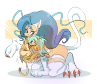 2girls artist:unknown capcom cham_cham crossover darkstalkers felicia samurai_shodown snk // 2502x2182 // 1.8MB