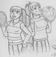 cheerleader embarrassed fe7 fire_emblem lyn monochrome serra twintails // 897x913 // 834KB