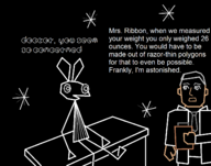 1boy 1girl artist:halfdime text vib-ribbon vibri // 1427x1119 // 72KB