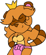 1girl animal_crossing animated anthro apron artist:unknown breasts capirinha dancing furry happy oc parody tanooki tax_queen // 720x720 // 247KB