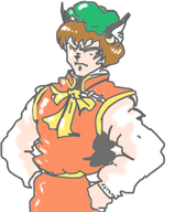 1boy animal_ears artist:rider brown_hair chen colored earrings genderbend hat rule_63 touhou // 364x440 // 90KB