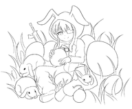 artist:mindream6 bomb bunny costume easter eggs eyepatch grenade gun looking_at_viewer mirai rabbit senran_kagura // 1700x1400 // 434KB