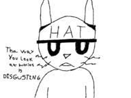 1girl anthro artist:unknown bunny bunny_girl dialogue flat_chest hat jenny_jeungman looking_at_viewer sketch text text_dialogue // 800x600 // 47KB