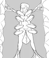 1girl breasts bug damsel monochrome nude pussy spelunky spider tied web // 1119x1320 // 332KB
