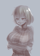artist:jiffic hikage huge_breasts pen senran_kagura sweater // 1012x1400 // 229KB