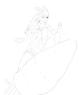 1girl artist:zeniselv carrot hololive parody scarf surfing usada_pekora virtual_youtuber // 1167x1400 // 196KB