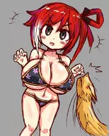 artist:pailolidrawfag bikini cleavage colored dragon huge_breasts hyperdimension_neptunia oppai_loli red // 640x800 // 166KB