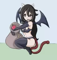 1girl apple artist:goseb90 demon genshin_impact paimon // 387x404 // 80KB