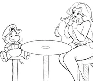 1boy 1girl artist:pogeaux mario pauline super_mario tea // 2981x2591 // 762KB