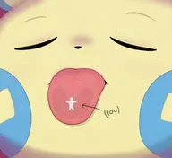 (you) anon artist:macromin colored eyes_closed implied_vore licking macro micro minun mlem pokemon size_difference vore // 1712x1568 // 993KB