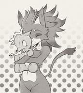 1girl artist:unknown belladonna hugging plushie trials_of_mana // 631x705 // 479KB