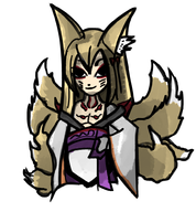 1girl animal_ears black_eyes blonde_hair colored long_hair monster_girl_quest smile tamamo-no-mae_(monster_girl_quest) // 906x975 // 541KB