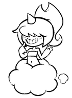 1girl artist:mariogrant blush cloud dazzi horn palworld // 398x541 // 8.9KB