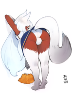 1boy anthro artist:34no404 ass bending_over bent_over berwyn bulge corruption_of_champions furry huge_ass looking_at_viewer looking_back panties skirt tail trap upskirt // 1080x1400 // 657KB