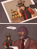 2boys artist:penpal_p comic hat sniper spy team_fortress_2 // 1536x2048 // 269KB