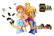 2girls artist:unknown artist_signature card colored tagme text the_legend_of_zelda yu-gi-oh! // 2334x1564 // 2.3MB