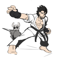 2boys art_of_fighting artist:unknown hollow_knight mr._karate_ii ryo_sakazaki the_knight // 495x495 // 106KB