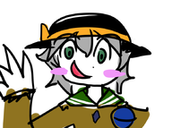 1girl artist:lunaticsoda blush colored doodle green_eyes grey_hair hat koishi_komeiji touhou wave // 880x655 // 189KB