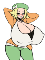 1girl artist:iggy_bomb bianca cleavage huge_breasts pokemon pokemon_bw2 // 1500x2000 // 420KB