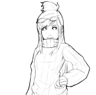 ace_attorney ema_skye glasses long_hair sweater // 822x813 // 176KB