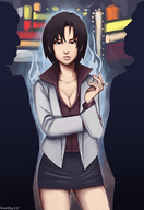 artist:standby cigarette cleavage colored kazuma_kiryu looking_at_viewer rule_63 yakuza // 827x1200 // 721KB