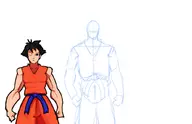 colored cosplay dragon_ball_z dragonball goku makoto street_fighter wip // 1033x666 // 248KB